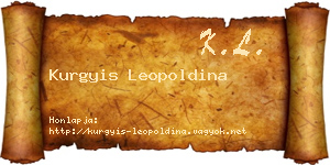 Kurgyis Leopoldina névjegykártya